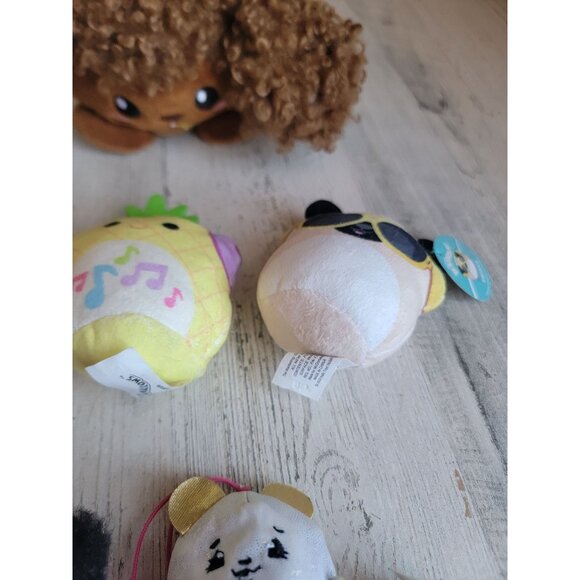 Plush brown poodle dog pug pineapple mini toy figure set youth - Picture 4 of 7